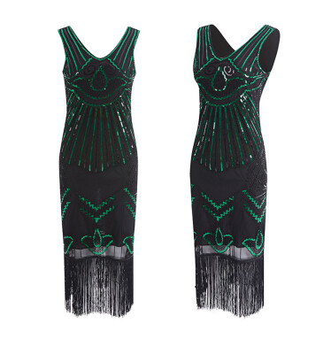 

〖Follure〗Womens 1920s Vintage Flapper Fringe Beaded Great Gatsby Party Dress