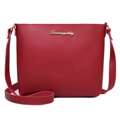 

Fashion Women Solid Color Faux Leather Zipper Shoulder Crossbody Phone Pouch Bag