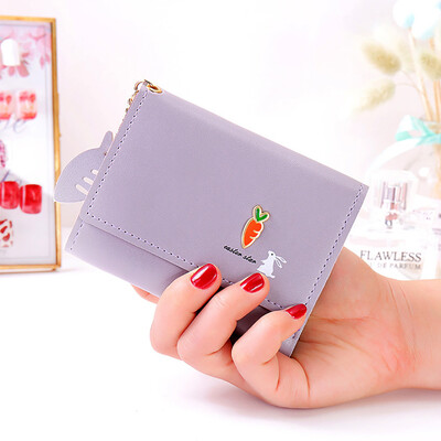 

Tailored Womens Coin Purse Coin Bag Fish Bone Pendant Soft Face 3 Fold Card Package