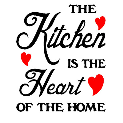 

Kitchen Heart of the Home PVC Wall Art Home Kitchen Decor DIY Black&Red