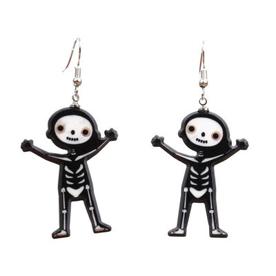 

Women New Style Vintage Personality Halloween Party Human Skeleton Shape Acrylic Dangle Earrings
