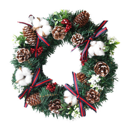 

RoundChristmasFrontDoorWreathGreeneryGarlandOrnamentHomeOfficePartyFestivalDecorations