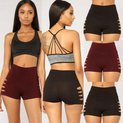 

Womens Plain Stretchy Fitness Yoga Club Wear Dance Summer Mini Shorts Hot Pants