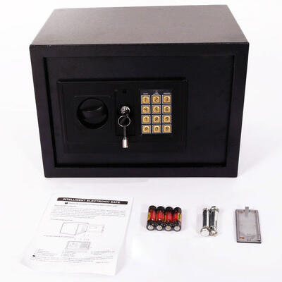 

125" Electronic Safe Box Digital Security Keypad Lock Office Hotel Gun Security BoxBlack