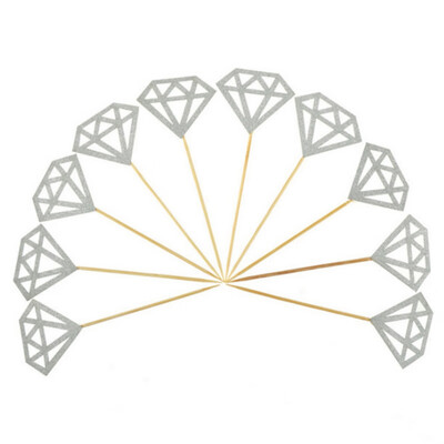 

Cupcake Toppers Gold Glitter Diamond For Cupcake Decor Bridal Shower Decoration