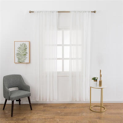 

Modern Pure Sheer Linen Tulle Curtains Living Room Bedroom Windows Drapes