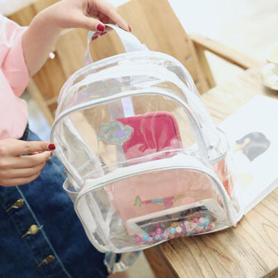 

New Summer Transparent Laser Sequins Student Female Backpack Mini Backpack Bag
