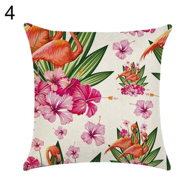 

Tropical Leaf Bird Cartoon Animal Square Throw Pillow Case Sofa Cushion Cover
