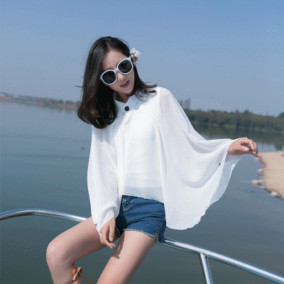 

Summer Korean version of chiffon variety sunscreen shawl female bike electric car driving sleeve UV protection silk scarf