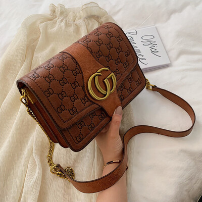 

Qiao Bani 2019 new European&American style fashion simple indentation chain flip bag PU shoulder diagonal trend handbags