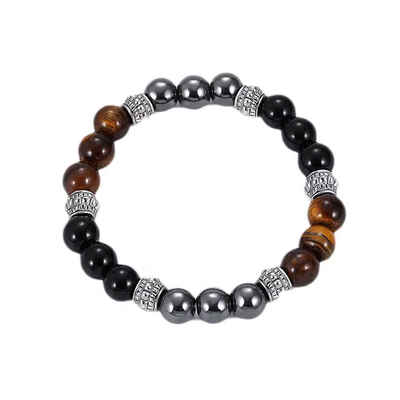 

Black Matte Plastic Bead Tiger Eye Stone Energy Power 8mm Beaded Elastic Stretch Bracelet