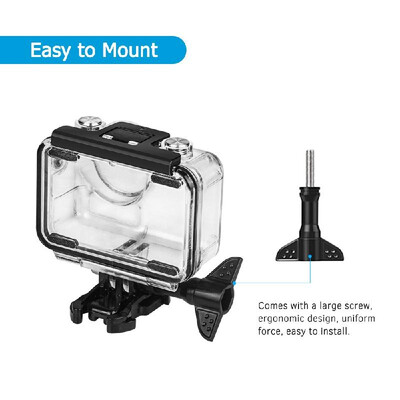

Transparent Sports Action Camera Waterproof Housing Case Protective Case Box Shell Protector with Mount Base Screw Underwater Dept