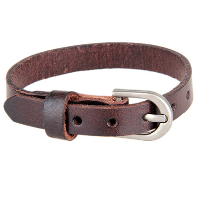 

New Men Women Fashion Simple Wrist Strap Belt Buckle Leather Bracelet Gifts