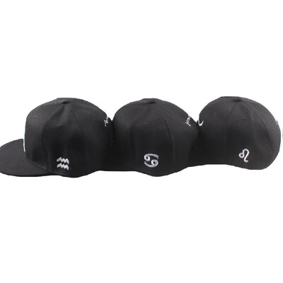 

New Fashion Men Women Cap Pattern Embroidery Eyes Snap Back Flat Hat Baseball Hip-Pop Cap Black