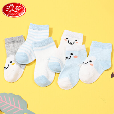 

LANGSHA baby socks summer thin section cotton breathable blue&white 6 pairs 10-12CM 6-12 months