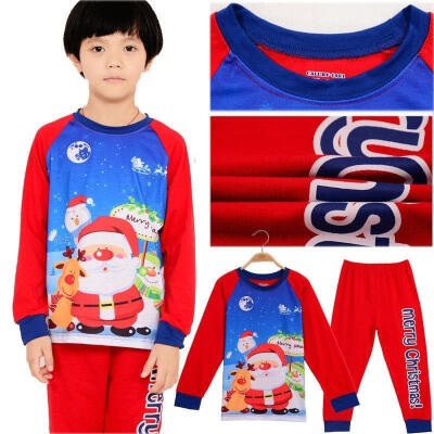 

Baby Kid Boy Santa Clause Long Sleeve Homewear Nightgown Sleepwear Pajama 1-7Yea