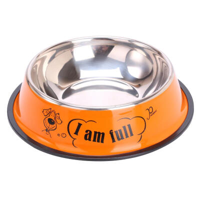 

Cartoon Stainless Steel Pet Feeding Bowl Dog Drink Water Feeder Food Dish