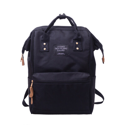 

Gobestart Unisex Solid Backpack School Travel Bag Double Shoulder Bag Zipper Bag