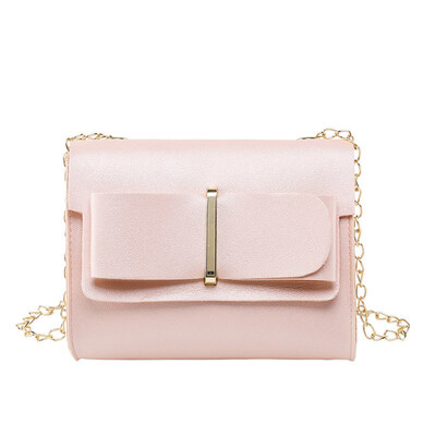 

Women Fashion Square Solid Color Chain Bowknot Shoulder Bag Crossbody Pouch