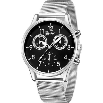 

GENEVA Minimalist Sport Watch Woman Stainless Steel Mesh Band Quartz Wristwatch Ladies Military Luxury Watches Creative Montre