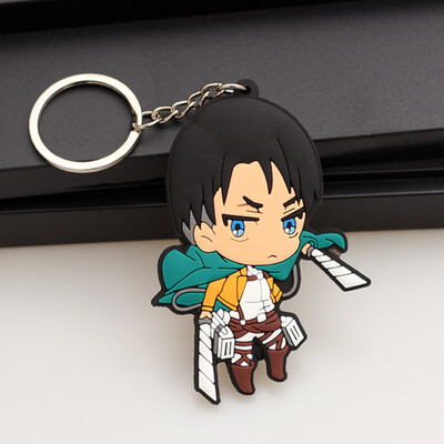 

CAR-TOBBY Anime Attack On Titan Survey Corps Anime Rubbe Keychain Key Ring