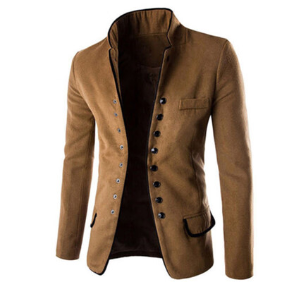 

Fashion Mens Slim Fit Collar Button Business Casual Blazer Jacket Suit Coat