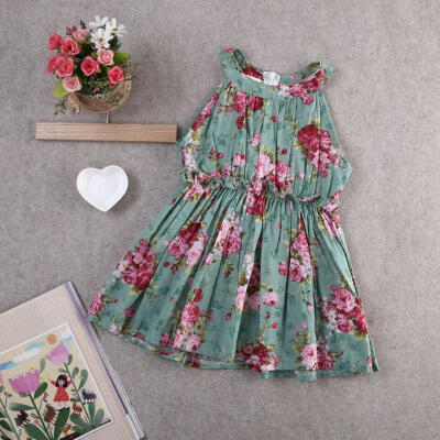 

Kids Girls Toddler Baby Sleeveless Princess Dress Bow Flower Tutu Dresses Cute