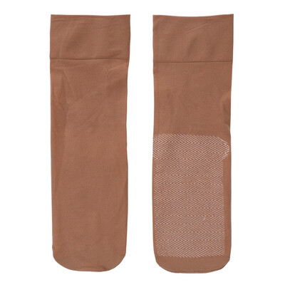 

1 Pair Sexy Short Silk Stockings Super Slim Flesh Crystal Silk Invisible Cotton Bottom Non-slip Socks