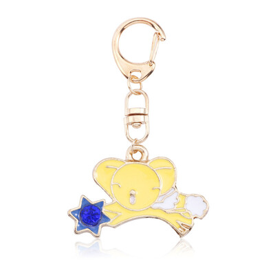 

Magic sakura with a key chain fashion diamond set cat drop oil pendant pendant