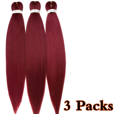 

3 Packs Pre-stretched Braiding Hair Professional Itch Free Synthetic Fiber Corchet Braids Yaki Texture Hair Extensions EZ Braid
