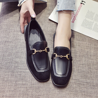 

Bean Bean Shoes Womens Shoes Spring Single Shoes Womens Flat Bottom British Wind Korean Version Baitalofu Shoes Small Leather Sh
