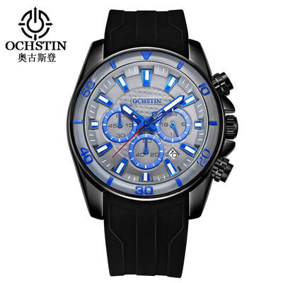 

Augustus OCHSTIN multi-function three-eyed calendar multi-function silicone mens watch mens watch