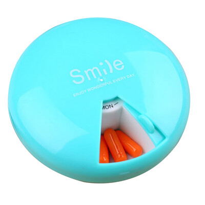 

Weekly 7 Day Pocket Round Pill Box Medicine Tablet Storage Holder Organizer Case