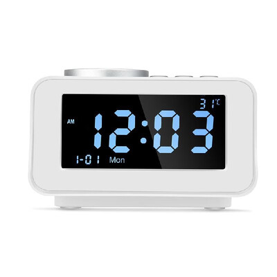 

Desktop Wireless Bluetooth Speakers Alarm Clock FM Radio USB Charging Port U Disk TF Card MP3 Player Line In Built-in Thermometer