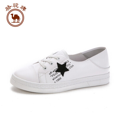 

Camel brand white shoes women casual comfortable flat leather comfortable breathable W91504520 black 39245 yards