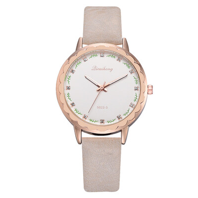 

Casual fashion scale ladies watch Korean style trendy PU belt watch