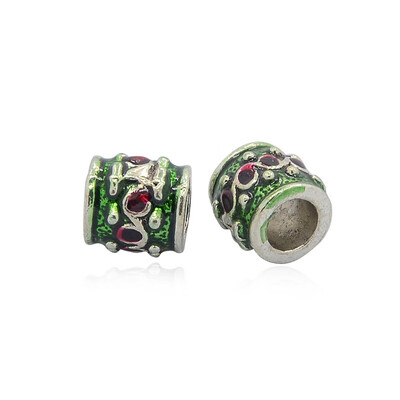 

Antique Silver Tone Alloy Enamel European Beads Large Hole Carved Column Beads Colorful 9x9mm Hole 5mm