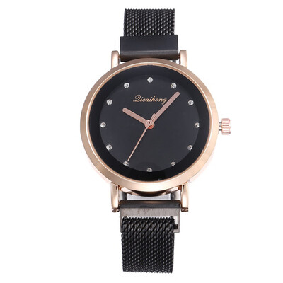 

New fashion simple Milan with self-adhesive diamond magnet buckle mesh belt ladies quartz watch generation