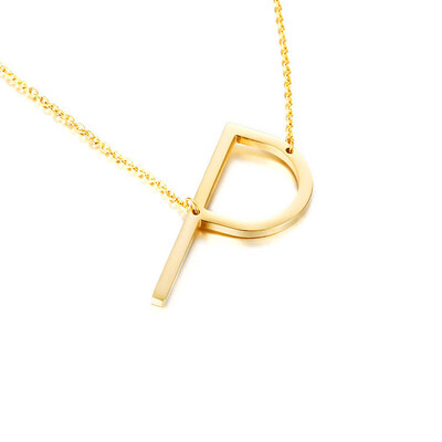 

New fashion Gold Stainless Steel 26 Alphabet Letter Pendant initial Necklace for Women Fashion Jewelry Choker Girl Collier