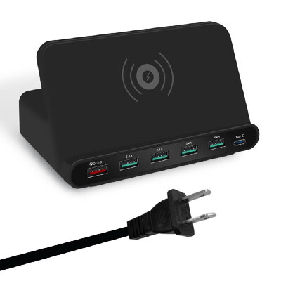 

3 in 1 Universal Qi Wireless Recharger For Smartphone Multi USB Quick Charge Holder