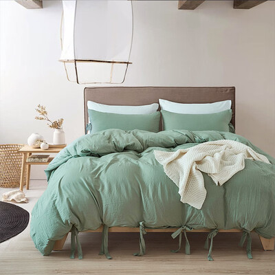 

NeillieN Bed sheet suite pure color tied sheet three sets quilt cover pillowcase pure color home textilebedding bag