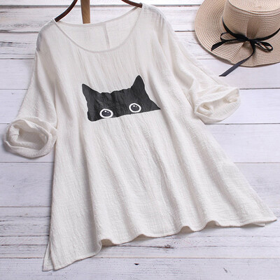 

Tailored Autumn And Winter New Printed Round Neck Womens Blouse