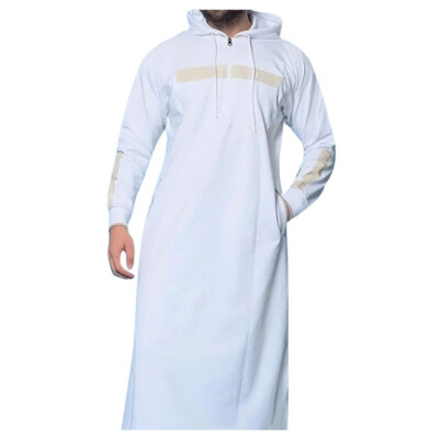 

Toponeto Mens Autumn And Winter Casual New Muslim Robes Long-Sleeved Hooded Shirt Top