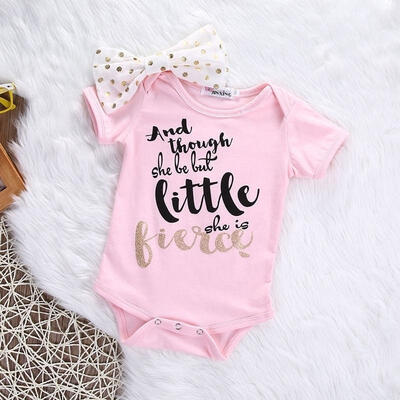

Newborn Toddler Baby Girls Pink Bodysuit Romper Jumpsuit Headband Clothes Set