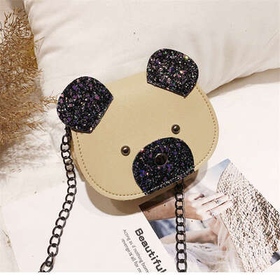 

Women Cute Girls Kids Children High Cartoon Bear Design Cross-body Handbag PU Shoulder Messenger Bag