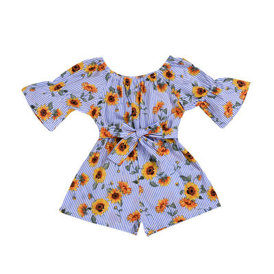 

Toddler Baby Girls Clothes Sunflower Stripe Jumpsuit Playsuit Overall Outfits Sunsuit