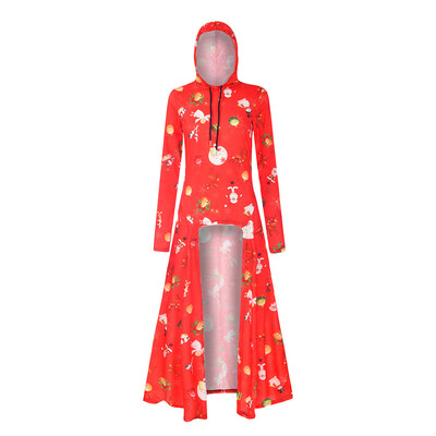 

Tailored Fashion Womens Plus Size Long Sleeve Hooded Spiral Tie Print High Blouse Topa