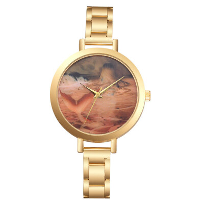 

Creative Women Watches Desert Pattern Dial Ladies Quartz Wristwatch Unique Alloy Strap Clock Simple Dress Zegarki Damskie