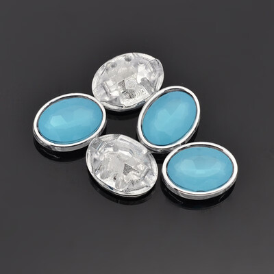 

Sew on Taiwan Acrylic Garment Accessories Faceted Oval SkyBlue 12x10x55mm Hole 05mm