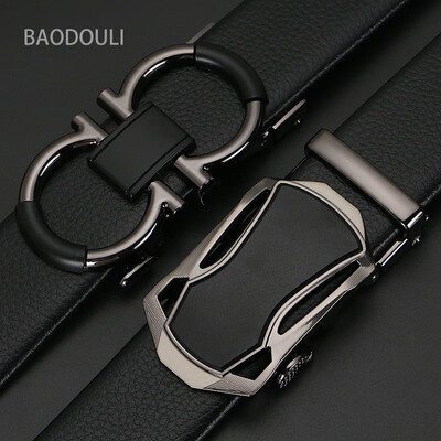 

Environmentally friendly material belt mens double-sided leather rotating pin buckle belt casual belt